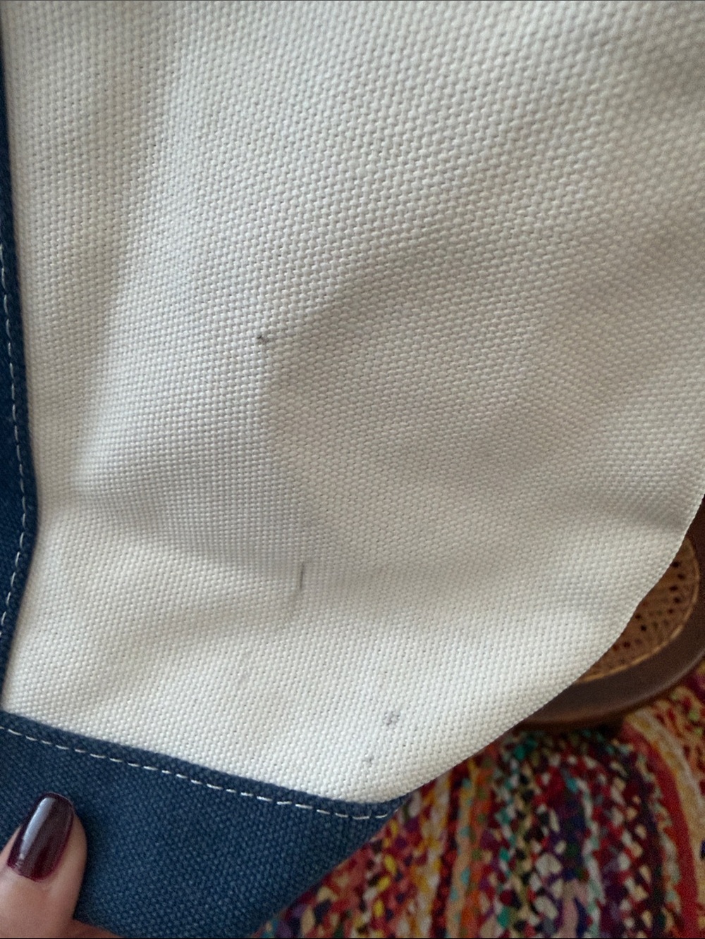 Gap x Madhappy Limited Edition Blue Cream Canvas Boat Tote Nantucket Beach Bag - Picture 6 of 6